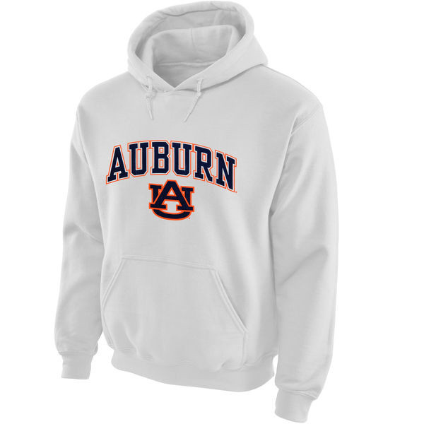 Auburn Tigers Men's White Navy Logo Hot Printing College NCAA Authentic Football Hoodies WWD3874DI